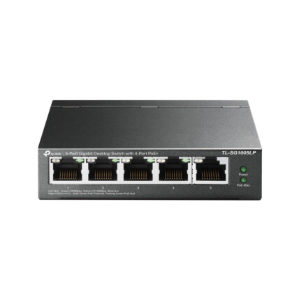 Switch 5 portas TP-Link, Gigabit, 4 portas PoE+,10/100/1000mbps, TL-SG1005LP