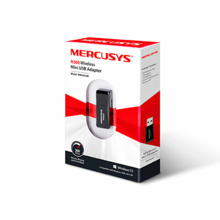 Adaptador WiFi Mini USB Mercusys, Wireless, N300 300Mbps, MW300UM