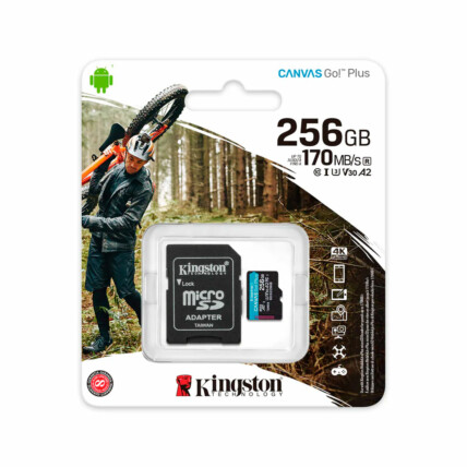 Cartão de Memória Kingston, 256gb, Micro SD, Classe 10, com Adaptador, Canvas Go Plus