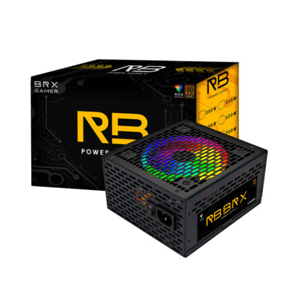 Fonte ATX BR-X Raimbow RGB, 1000W 80 Plus Bronze, PFC Ativo – RB1000