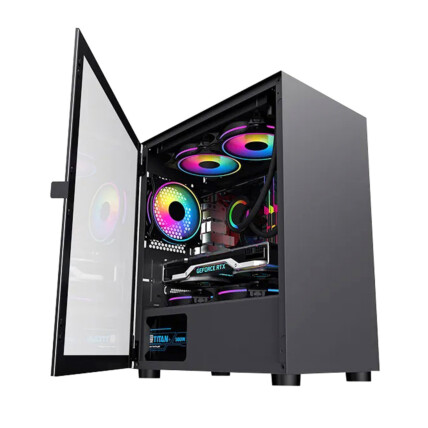 Gabinete Gamer Brx Blazer Black, Vidro Temperado, 3 Fans, Preto, CA-033