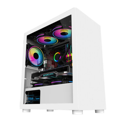 Gabinete Gamer Brx Blazer White, Vidro Temperado, 3 Fans, Branco, CA-035