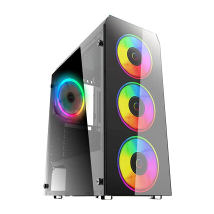 Gabinete Gamer BRX Perfect, RGB, Mid Tower, Lateral em Acrílico, com 3 fans, CA-052