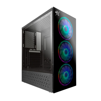 Gabinete Gamer BRX Thunder, Vidro Temperado, 3 Fans, Preto, CA-039