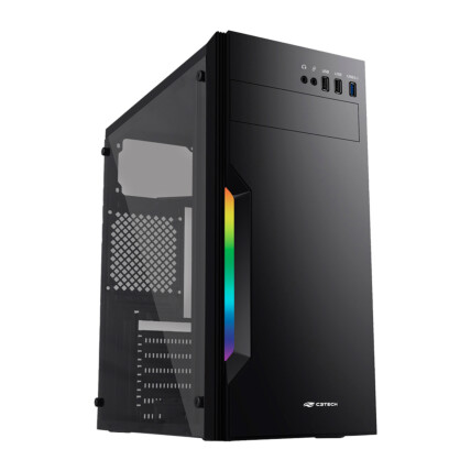 Gabinete Gamer C3Tech, Mid Tower, Lateral em Acrílico, sem Fonte, MT-G210BK