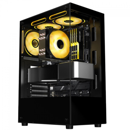 Gabinete Gamer Liketec Heydar Dark, Mid Tower, Vidro Temperado, sem Fan, Preto, 2084