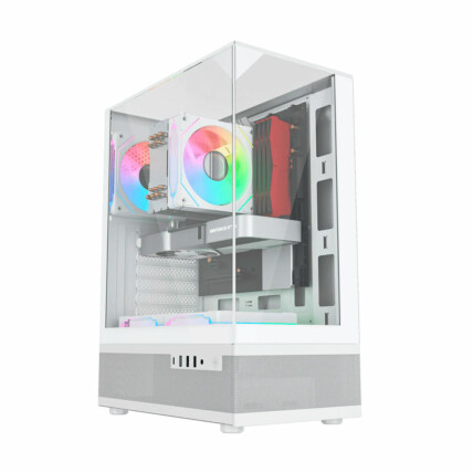 Gabinete Gamer Liketec Kingdom Snow, sem Fan, Mid Tower, Vidro Temperado, Branco, 2096