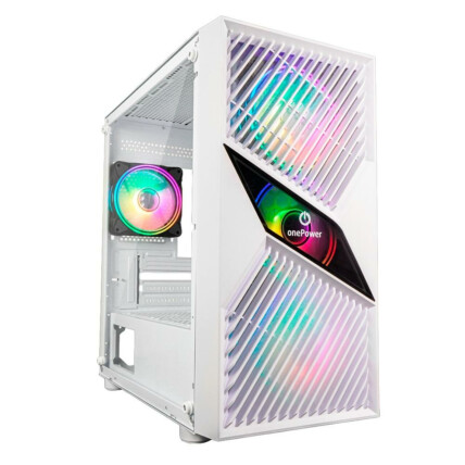 Gabinete Gamer One Power Fractal, Mid Tower, Vidro Temperado, sem Fans, Branco