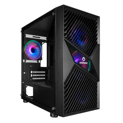 Gabinete Gamer One Power Fractal, Mid Tower, Vidro Temperado, sem Fans, Preto