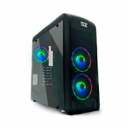 Gabinete Gamer Storm-z Dynamic RGB, Mid Tower, Vidro Temperado, com 5 Fans e Controladora