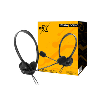 Headset com microfone, Brx, com Conexão P2, HS-007