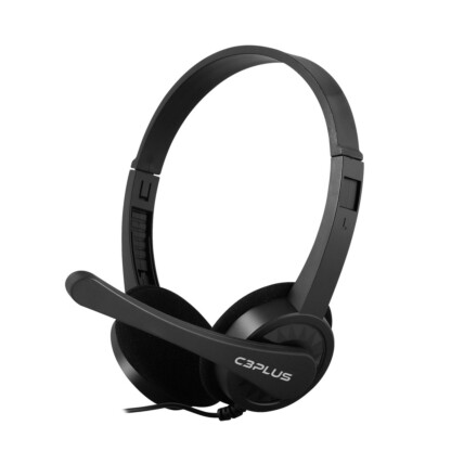 Headset com microfone C3 Plus, com Conexão USB, Preto, PH-02BK