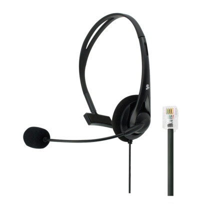 Headset de Escritório com Microfone 5+ Office, para Telefone, com conexão RJ9