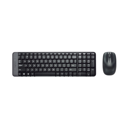 Kit de Teclado e Mouse sem fio Logitech, Compacto, Preto, padrão ABNT2, MK220