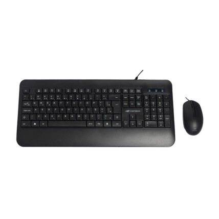 Kit de Teclado e Mouse para Escritório C3Tech, com Conexão USB, ABNT2, Preto, KT-200BK