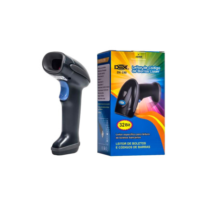 Leitor de Código de Barras Dex, Laser 32-Bit, com Conexão USB, DX-190