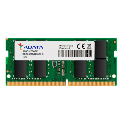 Memória para Notebook 8gb DDR4 Adata, 3200Mhz, CL22, AD4S32008G22-SGN