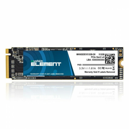 SSD M2 Mushkin Element, 512GB, M2 2280, NVMe, Leitura 2000mbps e Gravação 1400mbps, MKNSSDEV512GB-D8