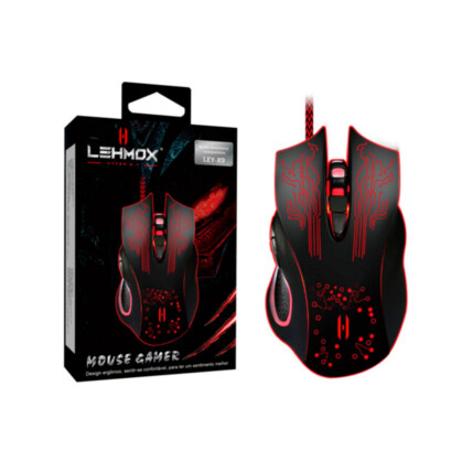 Mouse Gamer Lehmox, Led Rgb, 2400 Dpi, LEY-X9