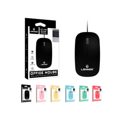 Mouse Lehmox, Óptico, Usb, Office, Preto, LEY-1514