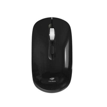 Mouse sem Fio C3Tech, Recarregável, Preto, M-W80BK