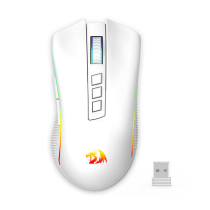 Mouse sem fio Gamer Redragon Cobra Pro Lunar White, RGB, Wireless, 16000DPI, M711W-Pro