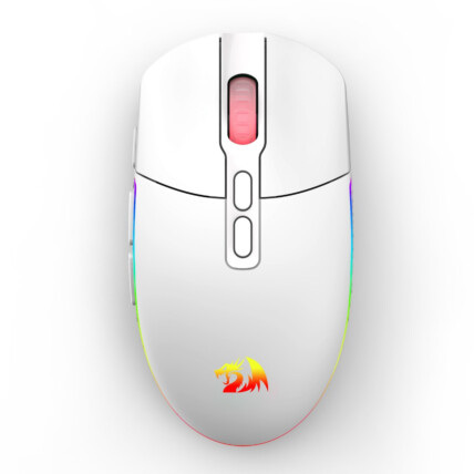 Mouse sem fio Gamer Redragon Invader Pro, RGB, Wireless, 10000DPI, 8 Botões Programáveis, Branco, M719W-RGB-PRO