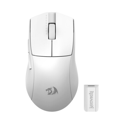 Mouse sem fio Gamer Redragon King Pro 4K, Wireless e Bluetooth, 26000DPI, 7 Botões Gerenciáveis, Branco, M916W-PRO-4K