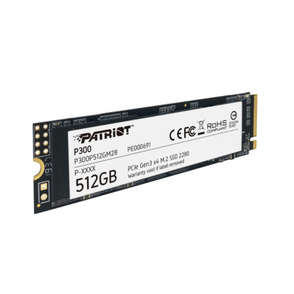 SSD M.2  512GB Patriot P300 , NVMe, PCIe  P300P512GM28-