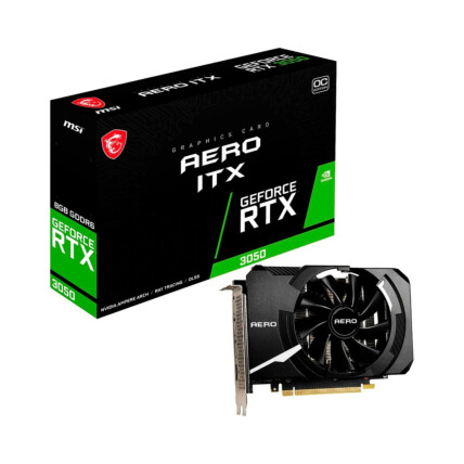 Placa de Vídeo MSI GeForce RTX 3050 AERO ITX OC, 8GB DDR6 128 Bits, 912-V809-4041