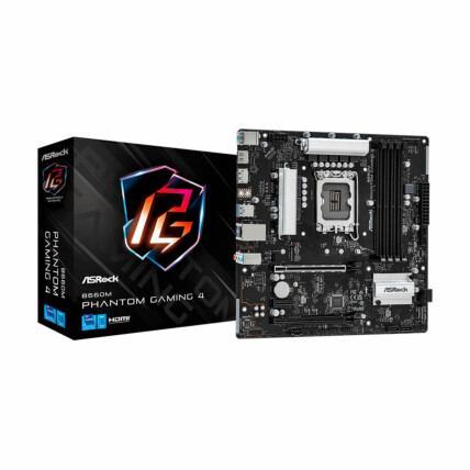 Placa mãe ASRock, DDR4, Chipset B660, Socket Intel LGA1700, mATX, B660M Phantom Gaming 4