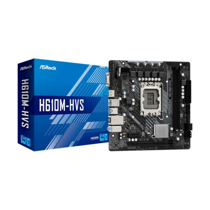 Placa mãe ASRock, DDR4, Chipset H610, Socket Intel LGA 1700, mATX, H610M-HVS