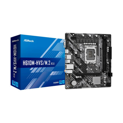 Placa mãe ASRock, DDR4, Chipset H610, Socket Intel LGA 1700, mATX, H610M-HVS/M.2 R2.0