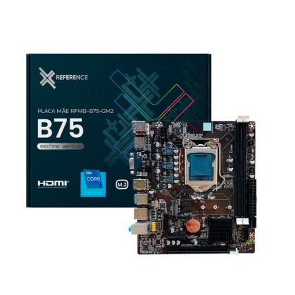 Placa mãe Reference, DDR3, Chipset B75, Socket Intel LGA1155, com Conexão M.2, LAN Gigabit, mATX, B75-GM2