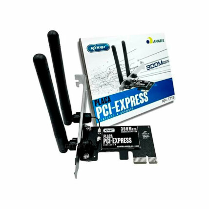 Placa de Rede PCI-Express Knup, Wireless, 300Mbps, 2 antenas, KP-T118