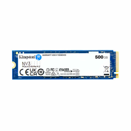 SSD M.2 Kingston NV3, 500gb, NVMe, 2280, PCIe 4.0, Leitura 5000MBs e Gravação ,3000MBs, SNV3S/500G