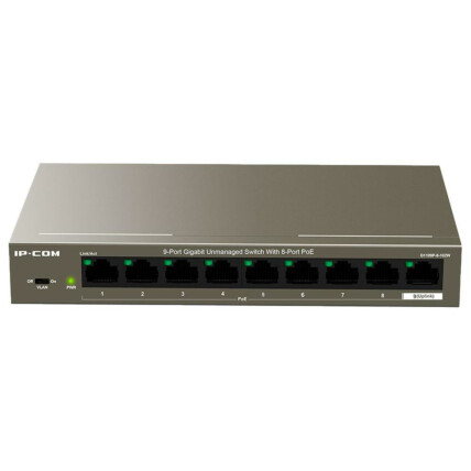 Switch 9 portas IP-Com, 8 portas Gigabit POE e 1 porta Uplink Gigabit, G1109P-8-102W