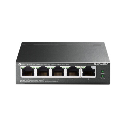 Switch 5 Portas TP-Link, Fast Ethernet, 10/100mbps, com 4 portas POE, TL-SF1005LP