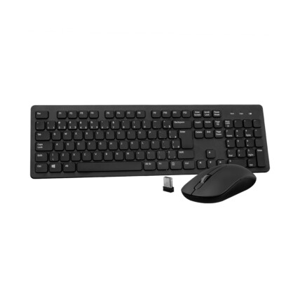 Teclado e Mouse Sem Fio Akko, Compacto, ABNT2, Preto, AKP104