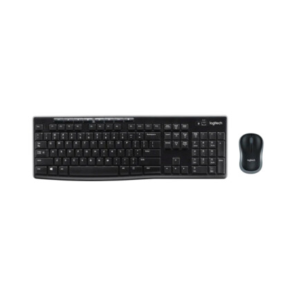 Teclado e Mouse Sem Fio Logitech, Multimídia, Preto, MK270