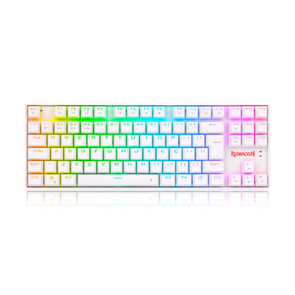 Teclado Mecânico Gamer Redragon Kumara Pro RGB, Wireless e Bluetooth, Branco, Switch Brown, K552RGB-BRS-W