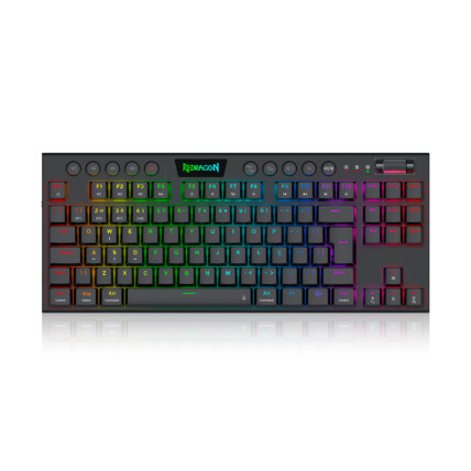 Teclado Mecânico sem Fio Gamer Redragon Horus Pro, RGB, Wireless e Bluetooth, Switch Brown, ABNT2, K621RGB-PRO  (PT-Brown)