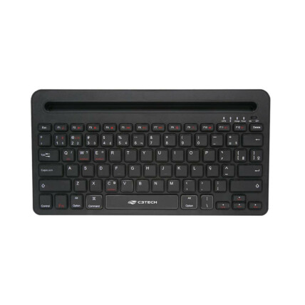 Teclado Sem Fio C3Tech, Multi Dispositivos, Receptor USB  e Bluetooth, Preto, BT100BK