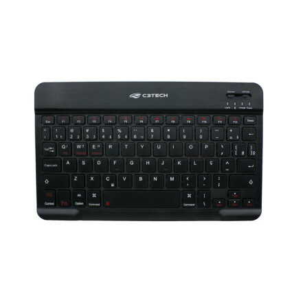 Teclado Sem Fio C3Tech, Recarregável, Bluetooth, K-BT40BK