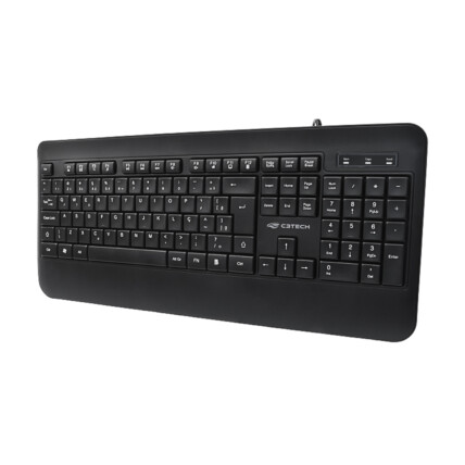 Teclado Usb C3Tech Multimídia, com Fio, ABNT2, USB, Preto, KB-M100BK